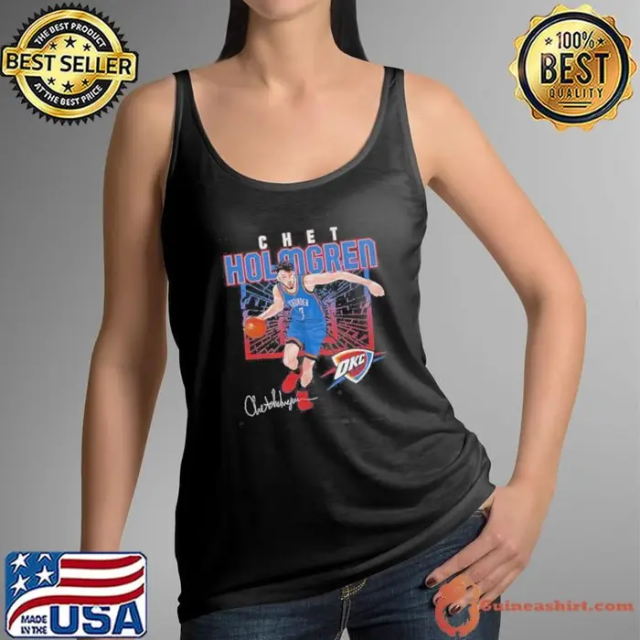 Chet Holmgren Oklahoma City Thunder MLB Basketball Player Shattered Signature Tank Top