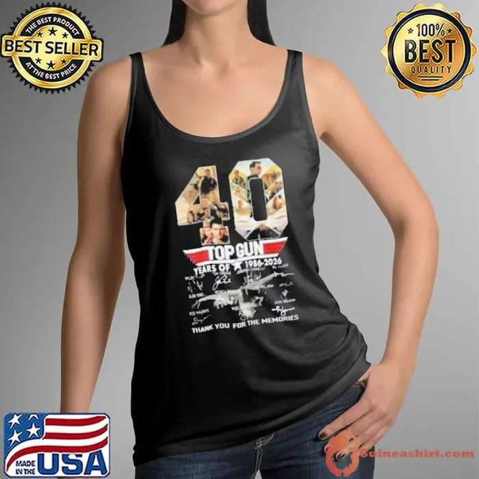 Top Gun 40 Years Of 1986 2026 Thank You For The Memories Tank Top