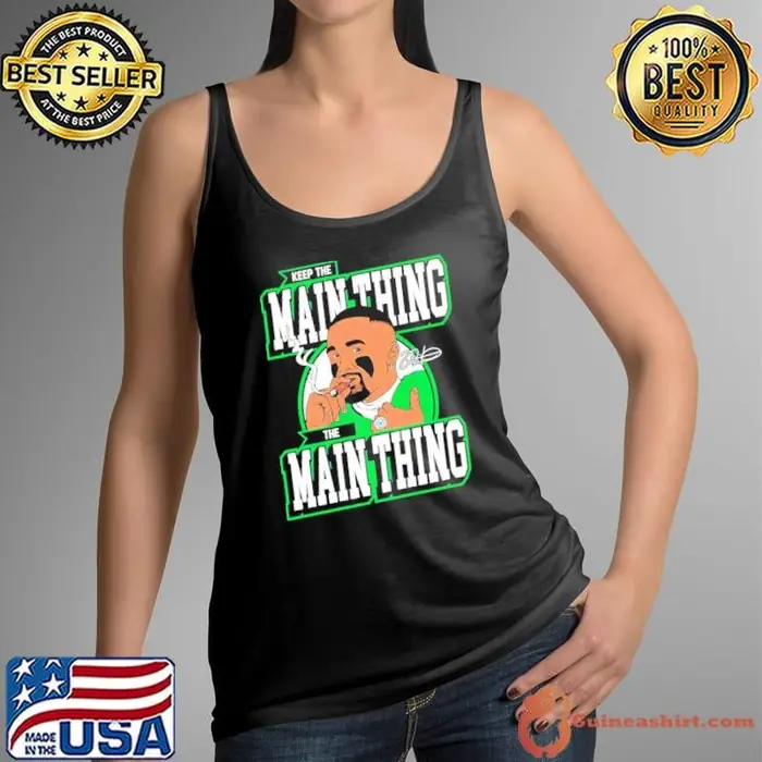 Philadelphia Eagles keep the main thing the main thing Jalen Hurts smoking signature Tank Top